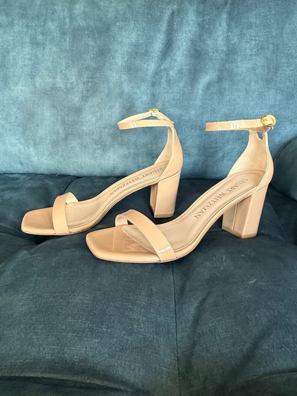 Stuart Weitzman Nudistcurve  Block Heeled Sandal Nude - Picture 3 of 8